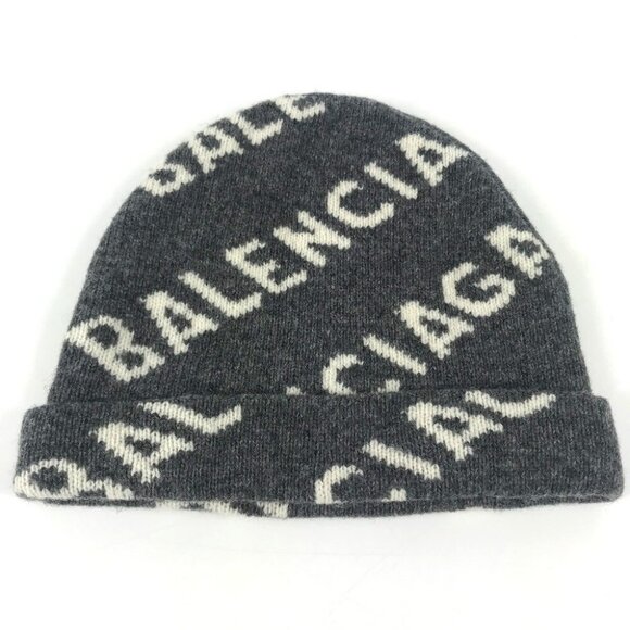 BALENCIAGA 633717 Accessories Beanies Hats Knit hat Knit cap gray/White main image 9